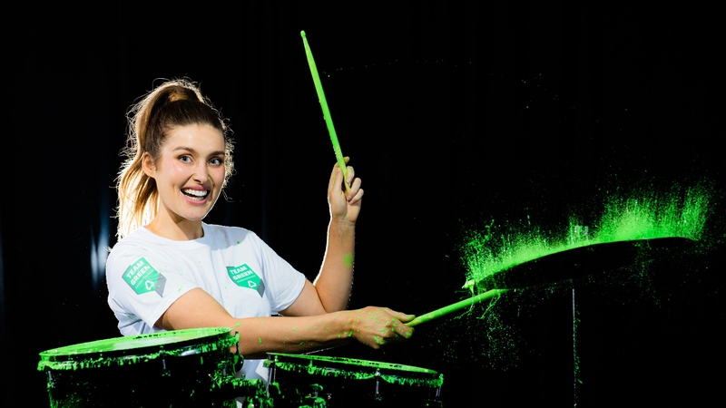 Repak Team Green Ambassador Roz Purcell drumming up new habits. Photo: Naoise Culhane