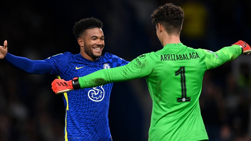 Kepa Arrizabalaga embraces Reece James