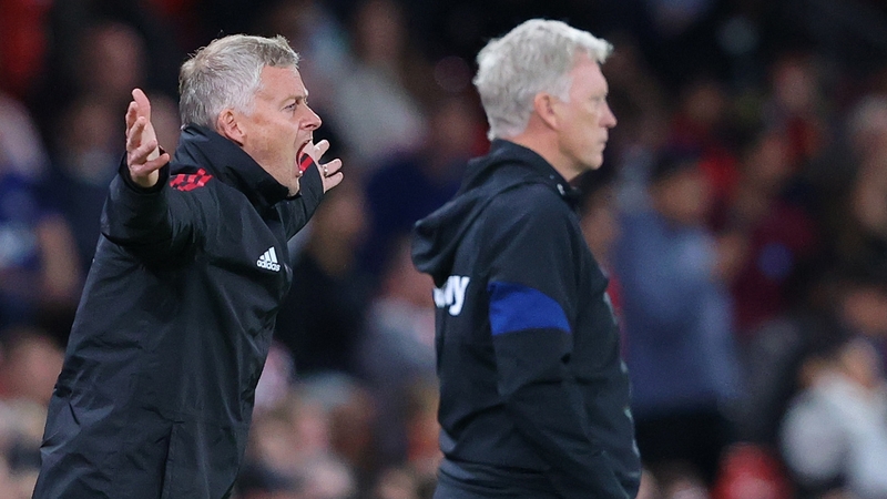 Ole Gunnar Solskjaer (L) endured a frustrating evening