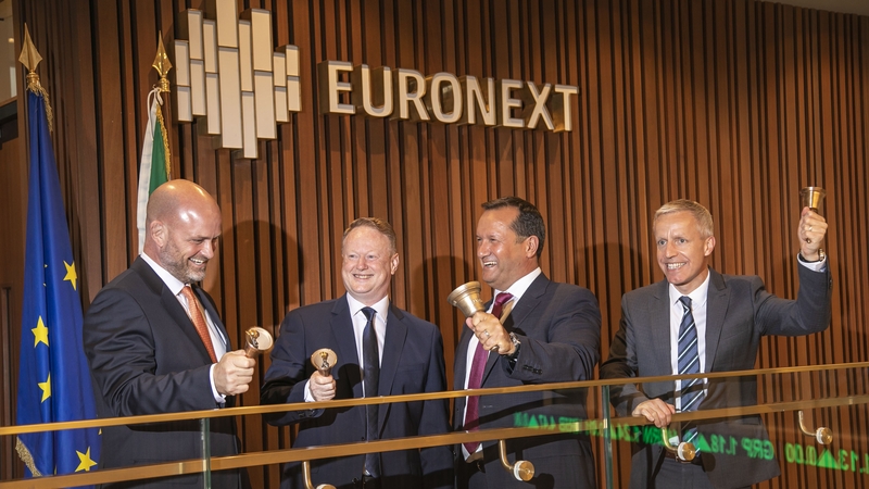 Patrick McClughan, Corre Energy's CCO, Keith McGrane, CEO, Darren Patrick-Green, Executive Director and President and Stuart Livingstone, Group Operations Director as the company starts trading on Euronext Dublin