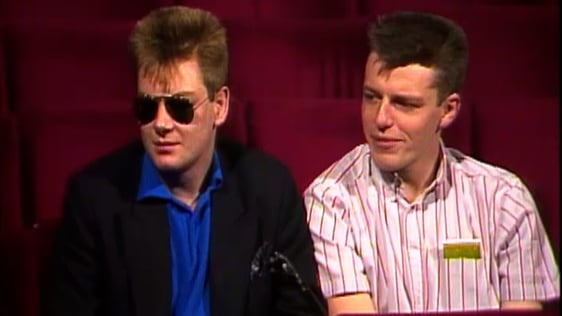 Carl and Suggs from London band Madness speak to Marty Whelan at the Cork Opera House (1985)
