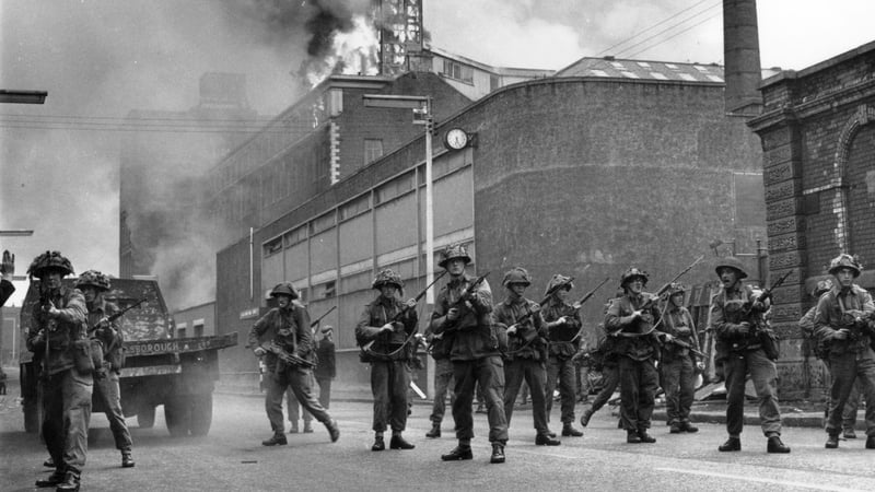 British troops during the Battle of the Bogside in Derry in 1969. Photo: Peter Ferraz/Getty Images