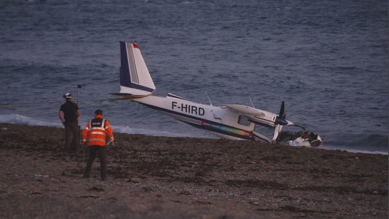 The plane was badly damaged in the forced landing on the beach in Co Wexford in 2021