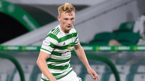 Liam Scales in action at Celtic Park