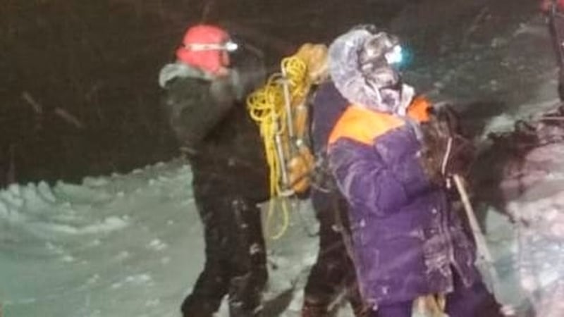 The group of Russian climbers sent out a mayday call