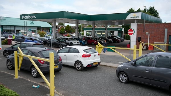 People queue for fuel in Britain