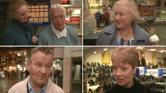 People in the Ilac Centre, Dublin in 1996.