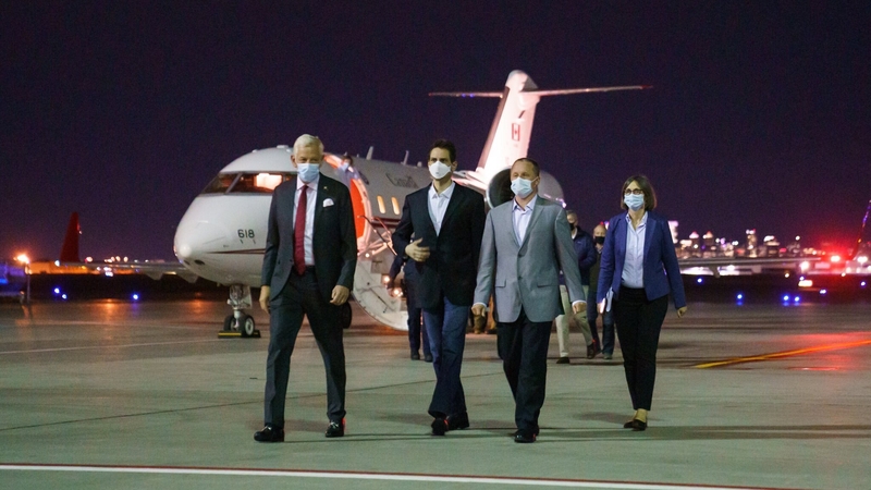 Michael Kovrig and Michael Spavor return home to Canada (Pic: Justin Trudeau/Twitter)