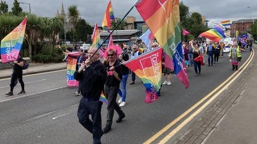 The parade went through Omagh's main street before returning to the assembly point for a concert