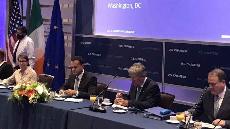 Leo Varadkar attending a roundtable discussion at the US Chamber of Commerce today