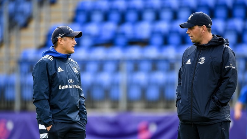 Simon Broughton, left, and Denis Leamy ahead of the Celtic Cup final match between Leinster A and Ulster A in 2019