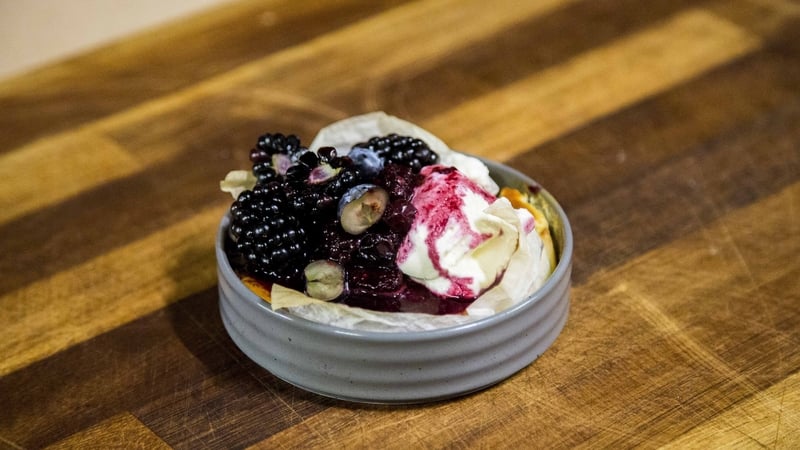 Loaded with plump autumn berries, this baked cheesecake is silky and smooth.