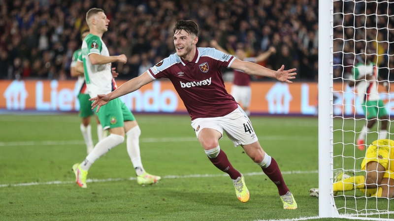 Declan Rice celebrates