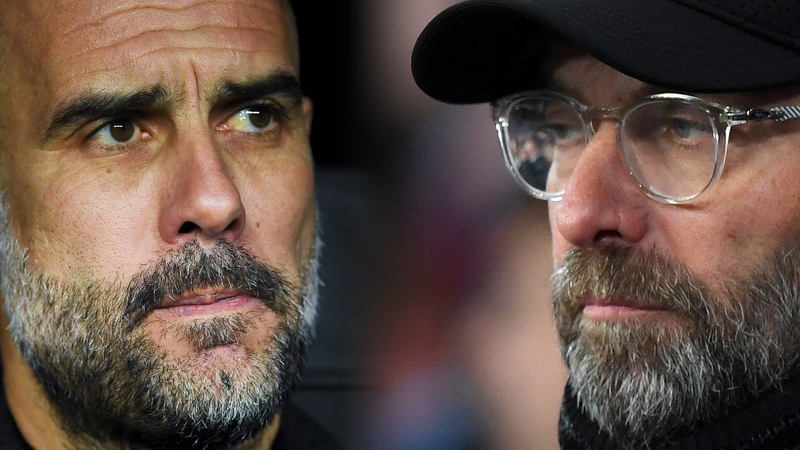 Pep Guardiola (L) and Jurgen Klopp