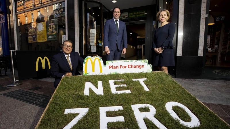 Amir Afsar, McDonald's Franchisee with Minister of State, Martin Heydon and Tara McCarthy, CEO of Bord Bia