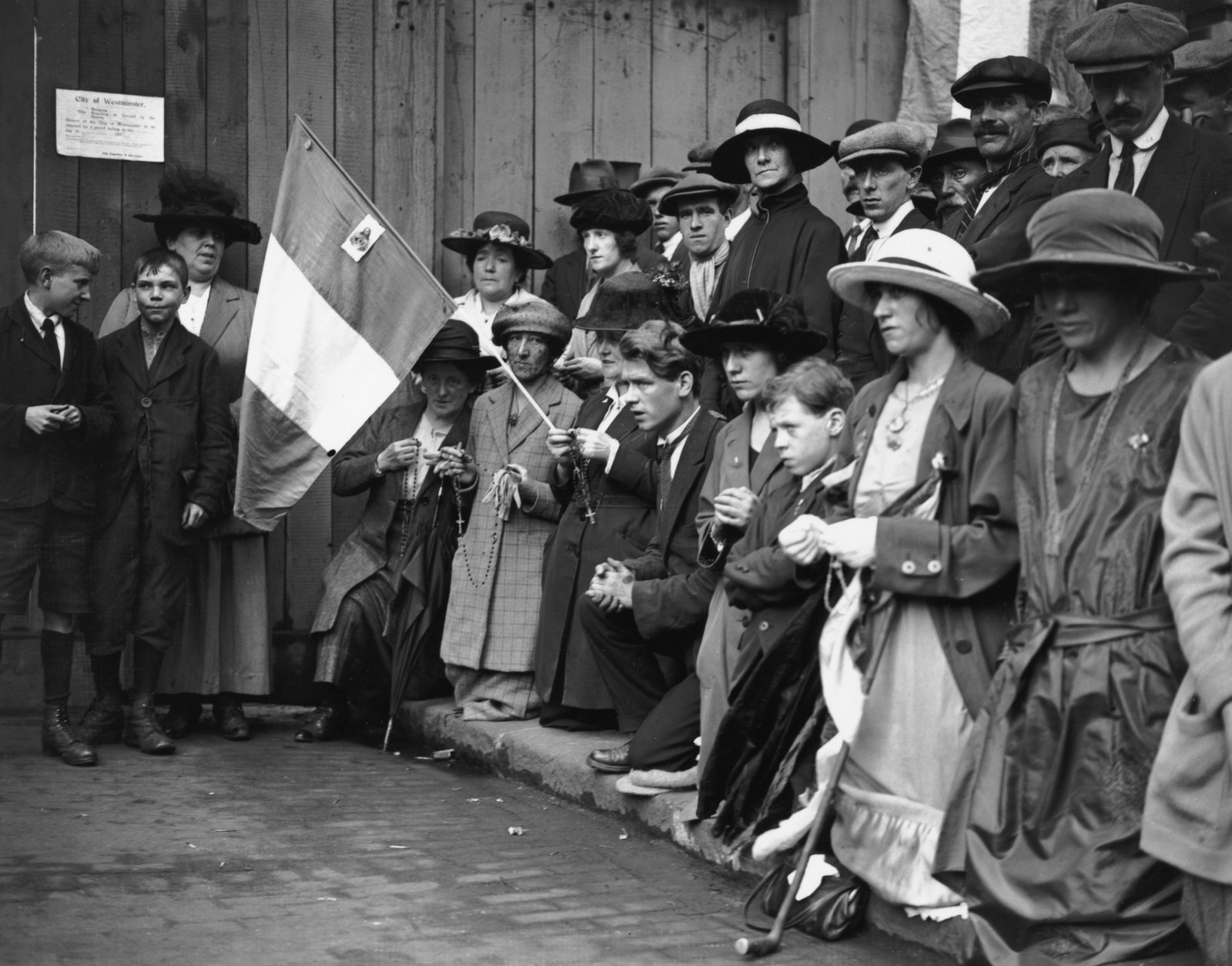 The tension of the last days inside 10 Downing Street was felt by the waiting crowds outside (Credit: Getty Images)