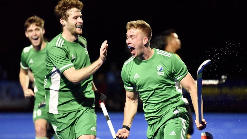 Conor Empey (R) celebrates his winning goal