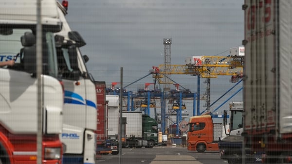 The container terminal at Belfast Port