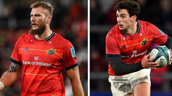 RG Snyman and Joey Carbery (r)