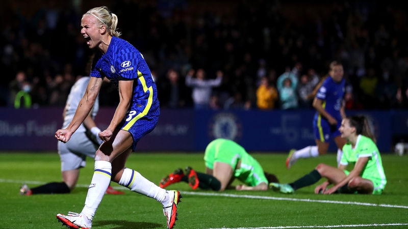 Pernille Harder celebrates her late equaliser against her former team