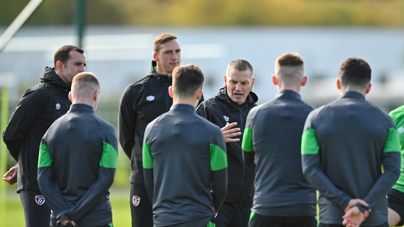 Jim Crawford talks to his players during a training session on Monday