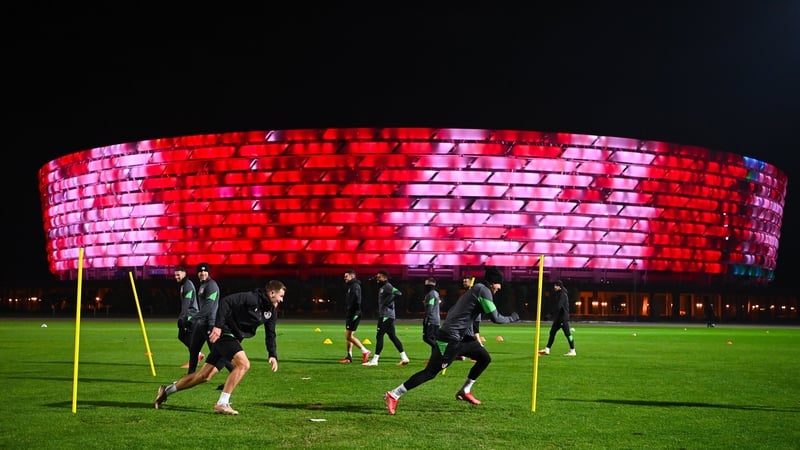Ireland players run through their paces ahead of Azerbaijan