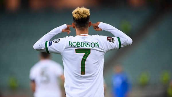 Callum Robinson of Republic of Ireland celebrates