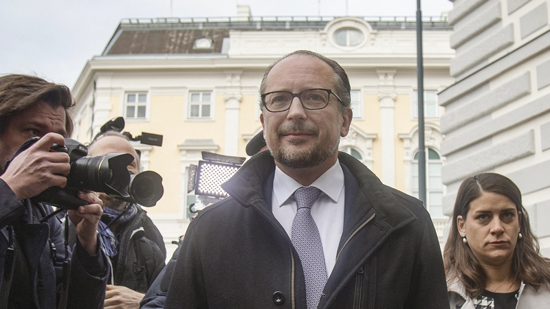 Alexander Schallenberg arrives to meet Austria's President at Ballhausplatz in Vienna