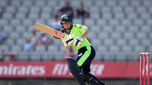 Amy Hunter has made a century for Ireland shortly on her 16th birthday
