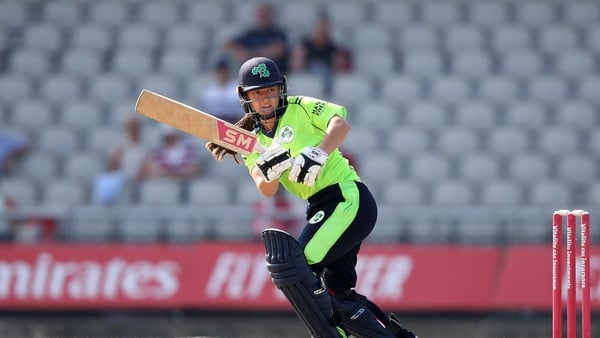 Amy Hunter has made a century for Ireland shortly on her 16th birthday