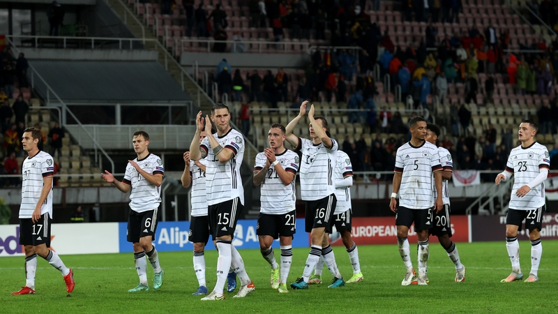 Germany celebrate their win and World Cup qualification