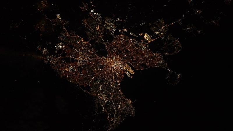 Dublin pictured from space (Pic: Shane Kimbrough)