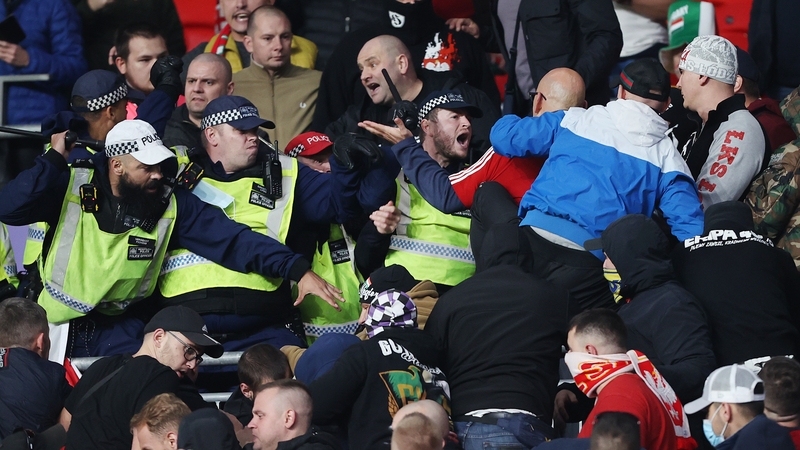 Police clash with Hungary fans at Wembley Stadium