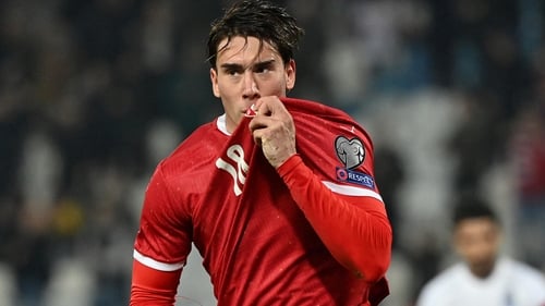 Dusan Vlahovic fired Serbia to a crucial win