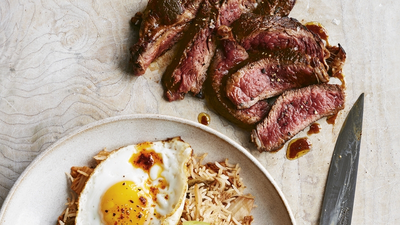 Steak and eggs with a Korean twist.