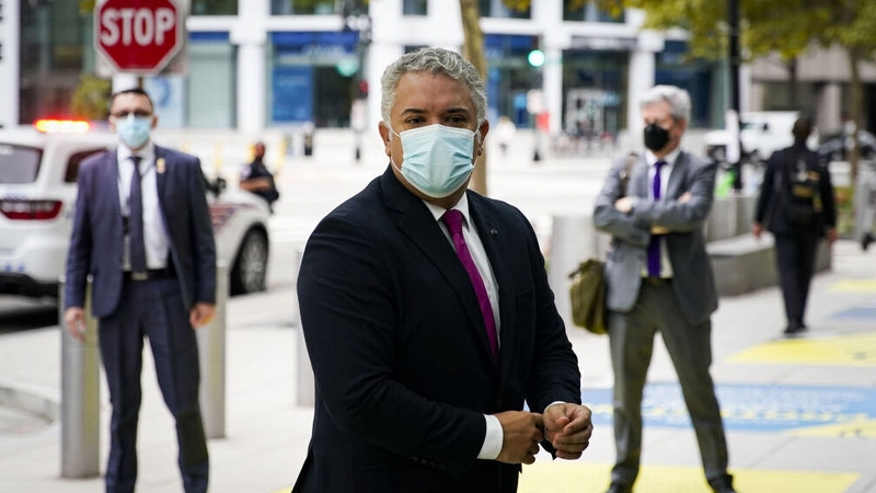 Ivan Duque pictured during a visit to Washington this week