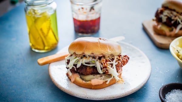 There's a lovely bite to these chicken sambos.