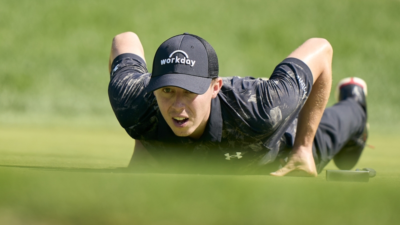 Matt Fitzpatrick lining up a putt on the treacherous Valderrama track