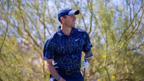 Rory Mcllroy teeing off on the fourth hole
