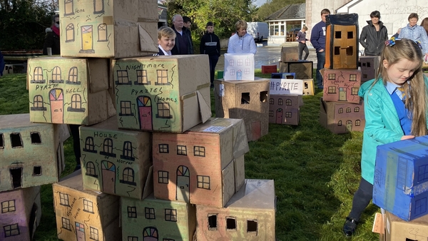 Children's artwork on display at the O'Boyle family home in Crossmolina