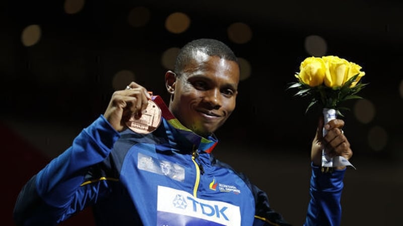 Alex Quinonez finished third at the World Championships in Doha two years ago