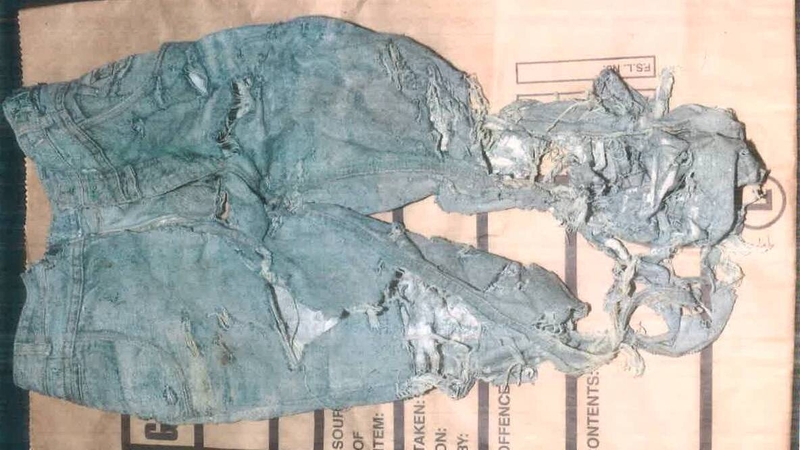 The woman was discovered wearing a pair of blue 'Lee' jeans