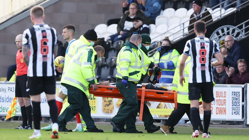 St Mirren's Jamie McGrath is stretchered off