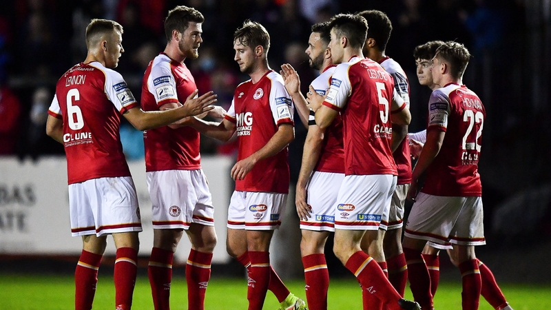 Billy King (c) takes the plaudits after his first-half strike