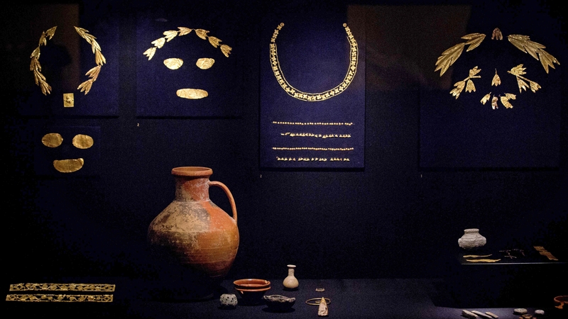 The objects pictured while on display in 2014 in Amsterdam