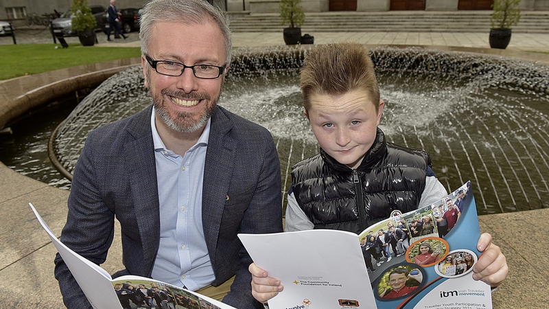 Traveller Youth Delegation member William O'Reilly with Minister Roderic O'Gorman