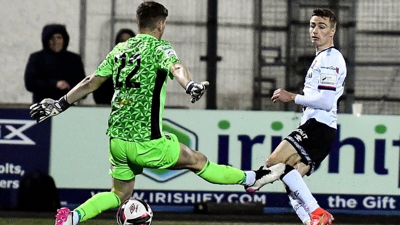 Daniel Kelly scores past Waterford keeper Paul Martin