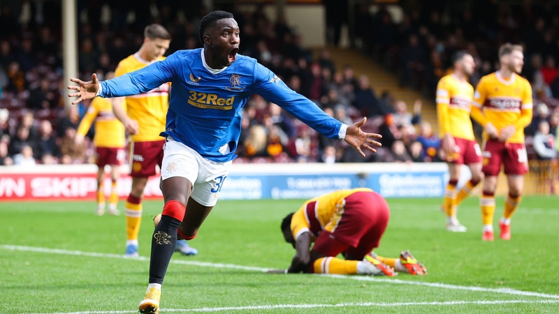 Fashion Sakala banged in a hat-trick as Rangers ran riot in Motherwell