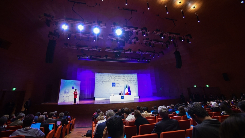Italy's Prime Minister Mario Draghi addresses a press conference at the end of the G20 summit