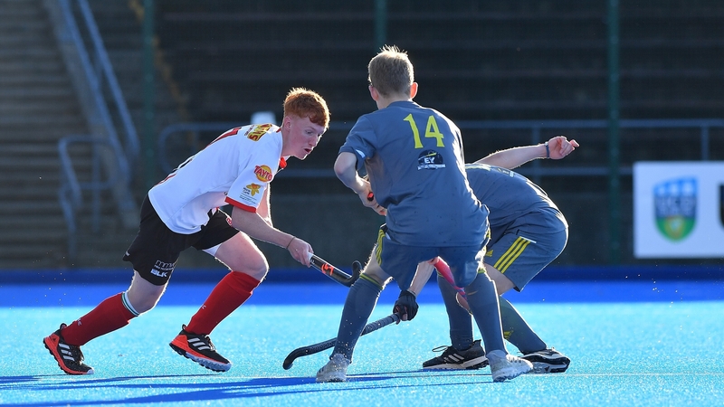 Annadale's Adam McAllister (L) goes on the attack. Photo: Adrian Boehm